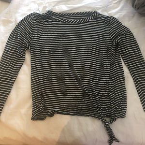 Striped Tie-Front Top